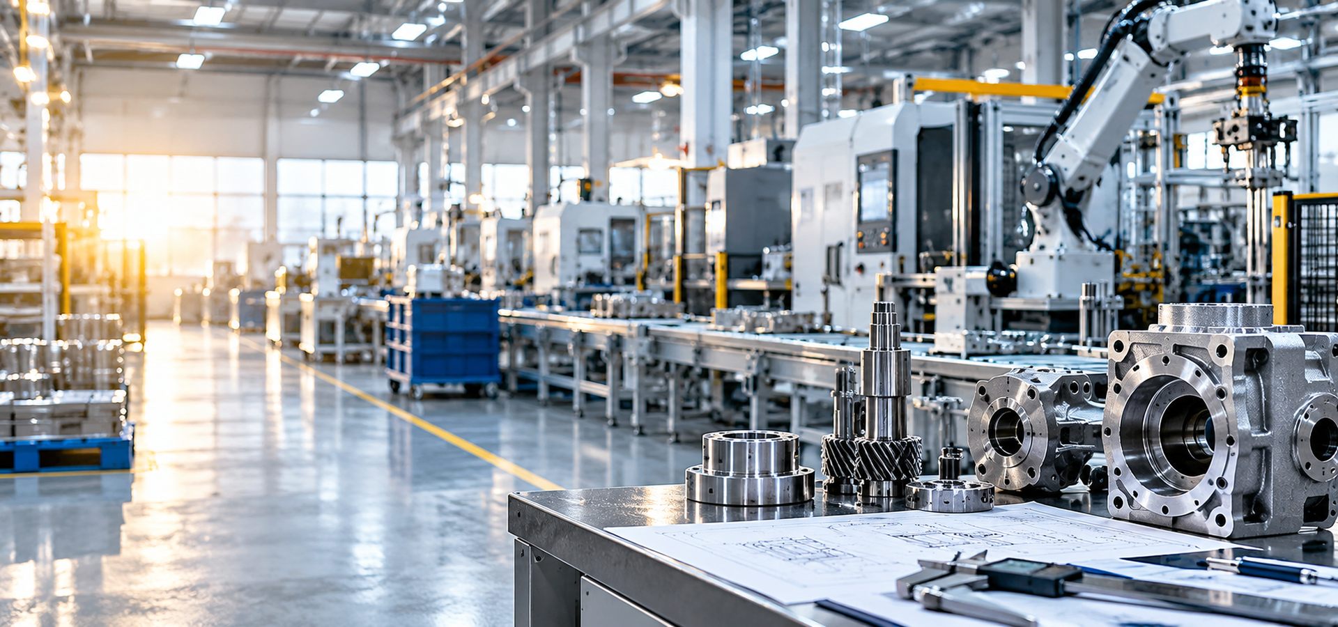 VICC inspection lab with measuring instruments and engineering drawings
